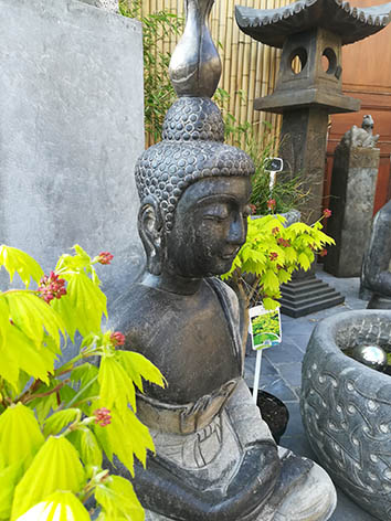 Lil'o bambous - Bouddha flamme en pierre bleue
