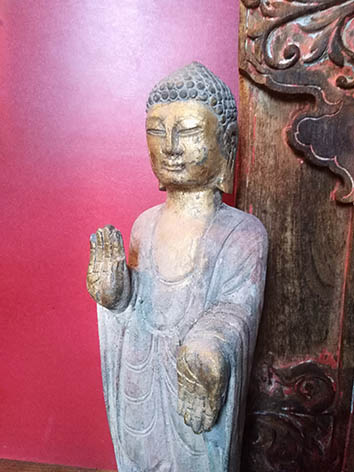 Lil'o bambous - Statuette de Bouddha patinée
