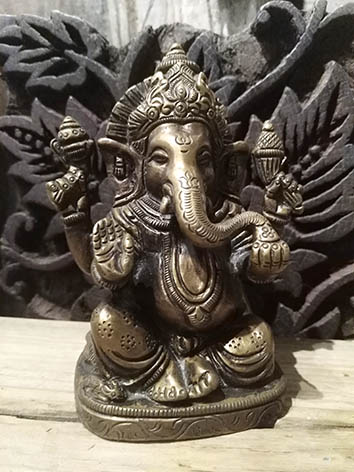 Lil'o bambous - Statuette de Ganesh en métal