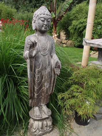 Lil'o bambous - Bouddha debout en pierre bleue