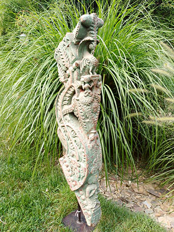 Lil'o bambous - Sculpture d'angle indienne en bois 01